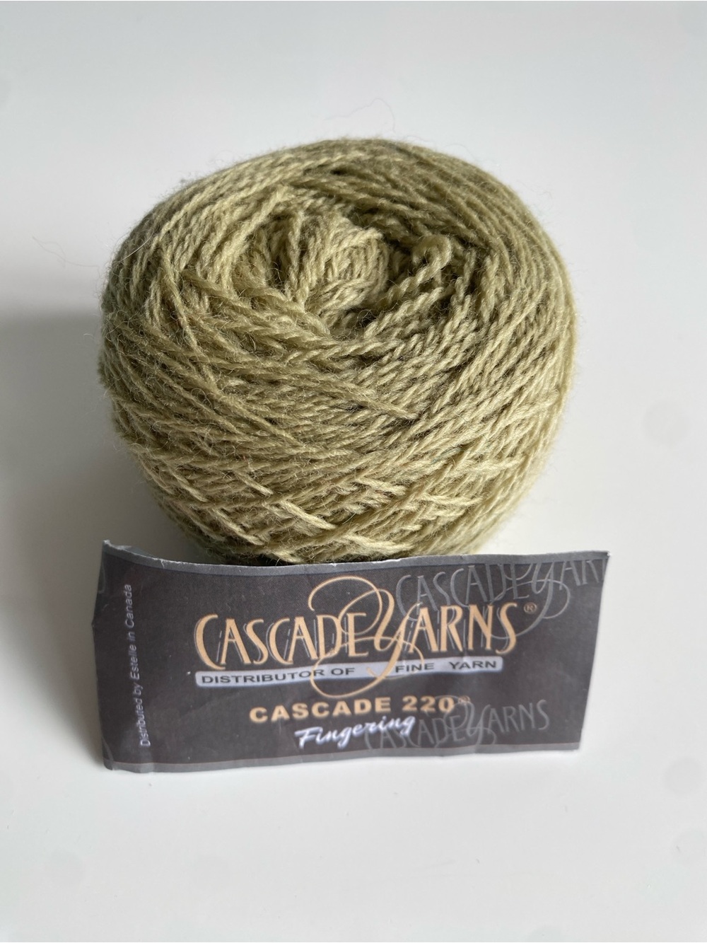 Cascade Yarns Cascade 220 Fingering Yarn - Lemon Pepper /Pale Olive Green 1 ball